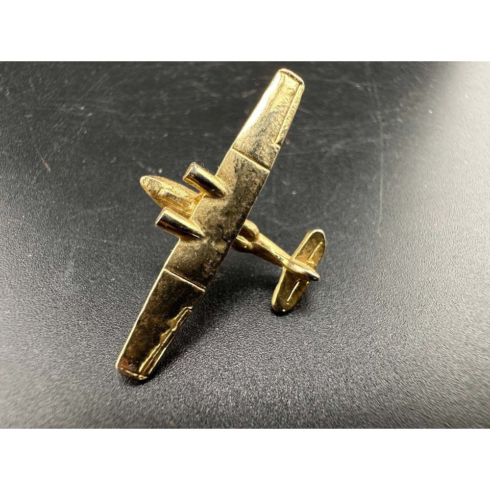 Vintage Gold Tone Metal Airplane Pilot Propeller Plane Lapel Pin - 051‎ (137)